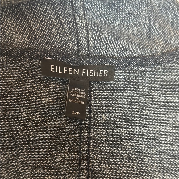 Eileen Fisher Women's Charcoal Open-Front Jacket Organic hemp and cotton - Picture 7 of 8